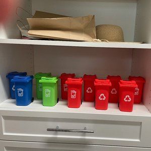 Wheeled Trash Bin Pencil Holder/SNACK CUP/PARTY FAVOR